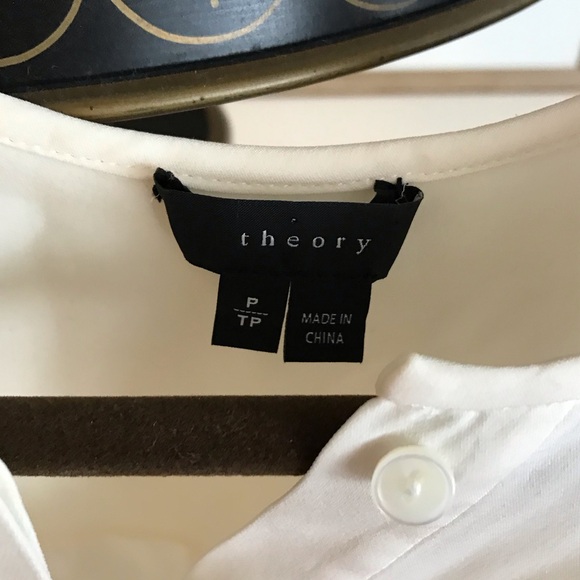 Theory silk cream button up - Picture 3 of 4